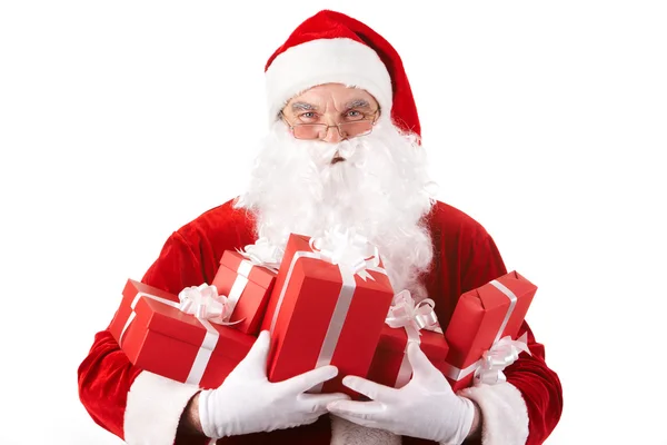 Санта с подарками — стоковое фото