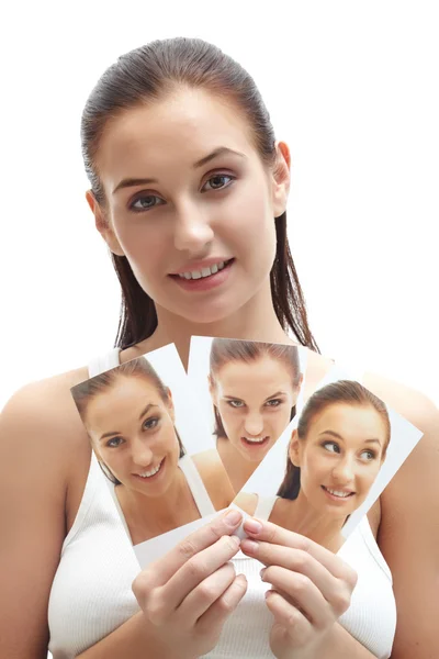 stock image Girl with her photos