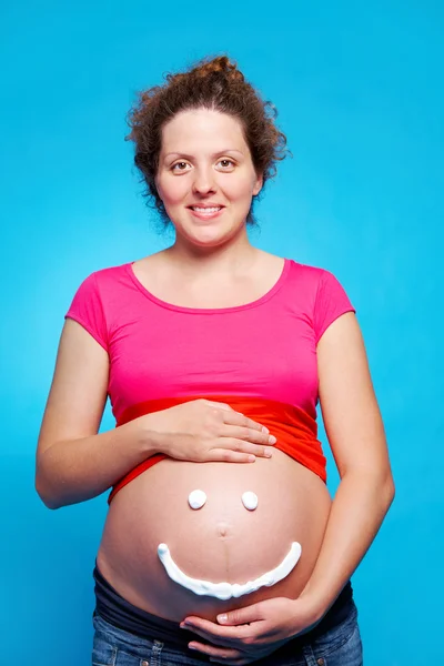 Smile on belly — Stock Photo, Image