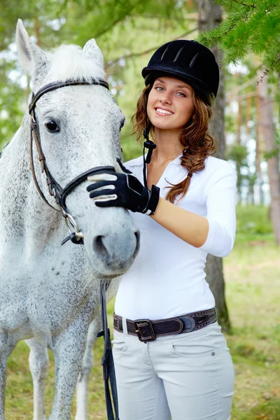 Jockey and horse — Stock Photo, Image