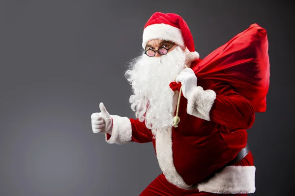 Santa med säck — Stockfoto