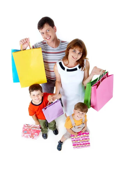 Family with gifts — Stock Photo, Image