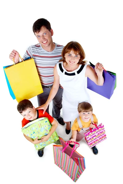 Family after shopping — Stock Photo, Image
