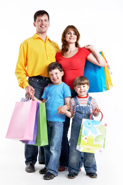 Family with gifts — Stock Photo, Image
