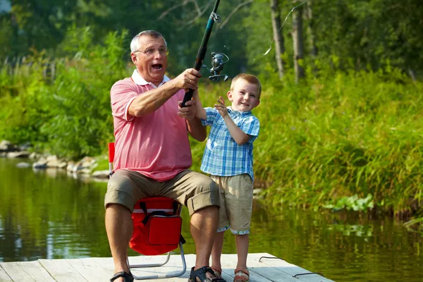 Throwing fishing tackle — Stock Photo, Image