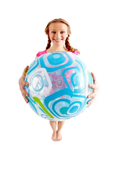 Girl with ball — Stock Photo, Image