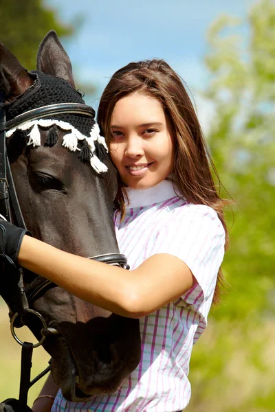 Jockey en paard — Stockfoto