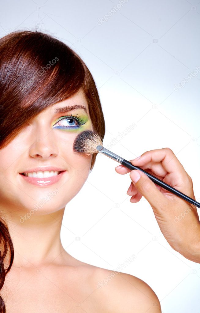 Doing makeup