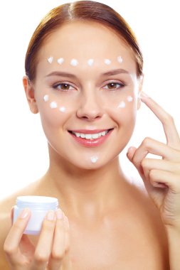 Applying cream clipart