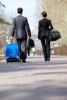 Travelling business partners clipart