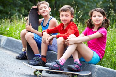 Skating children clipart