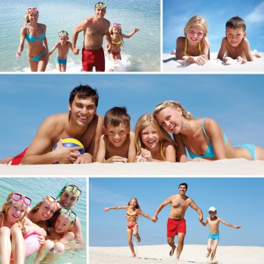 Family on vacations clipart