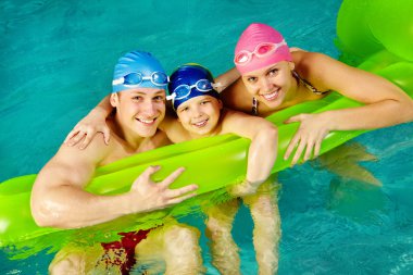 Family of swimmers clipart