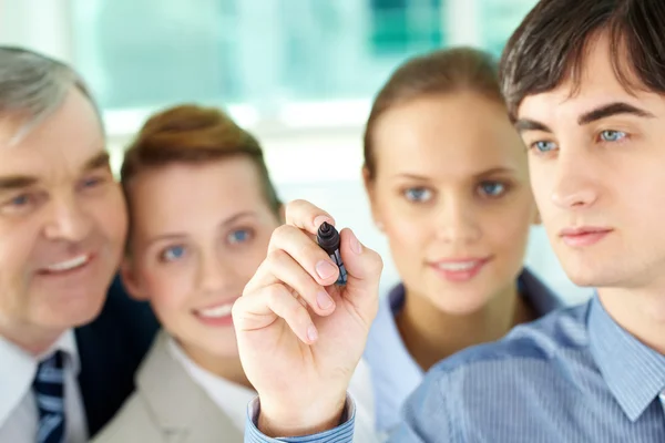 stock image Businessman with crayon