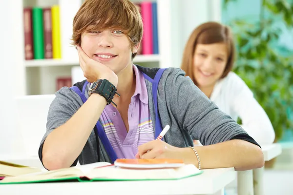 Guy at lesson — Stock Photo, Image