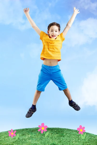 Springen jongen — Stockfoto