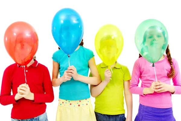 Niños con globos — Foto de Stock