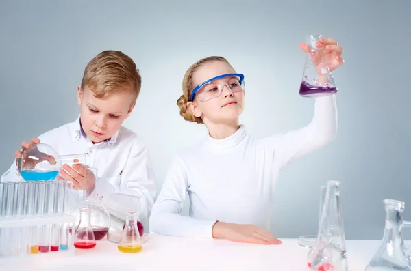 Keen chemists — Stock Photo, Image
