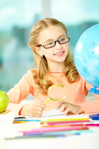 Young geographer — Stock Photo, Image