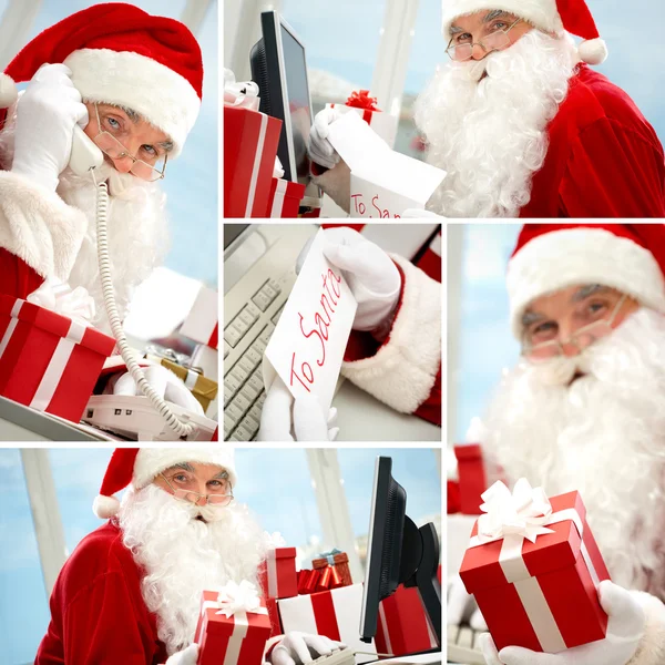 Geschäftiger Weihnachtsmann — Stockfoto