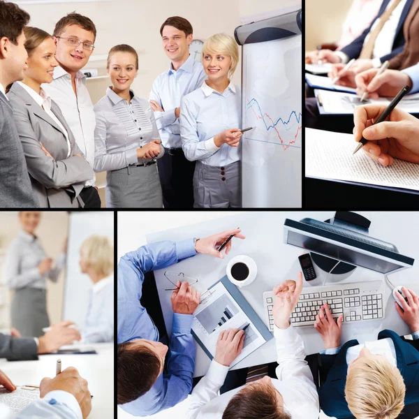 Collage of business interaction — Stock Photo, Image