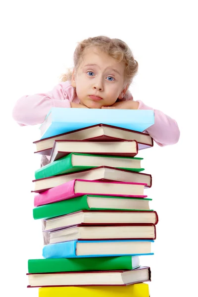 Девушка с книгами — стоковое фото