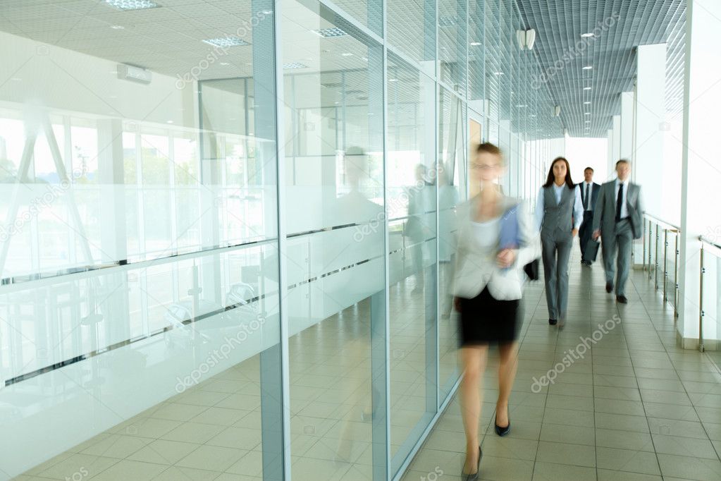 Businesspeople in corridor