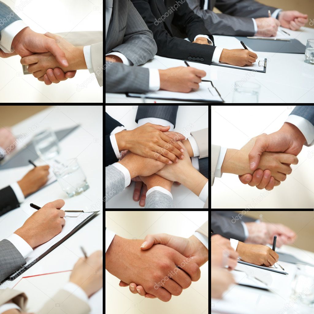 Hands of businesspeople