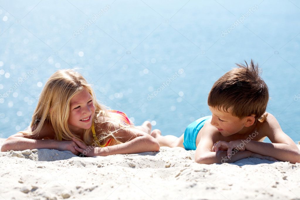Resting on sand