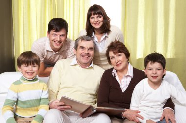 Three-generation family clipart