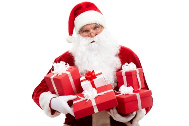 Santa with gifts clipart