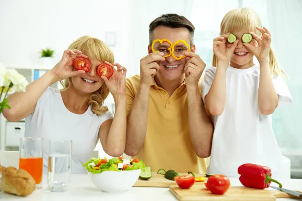 素食主义者的家庭 — 图库照片