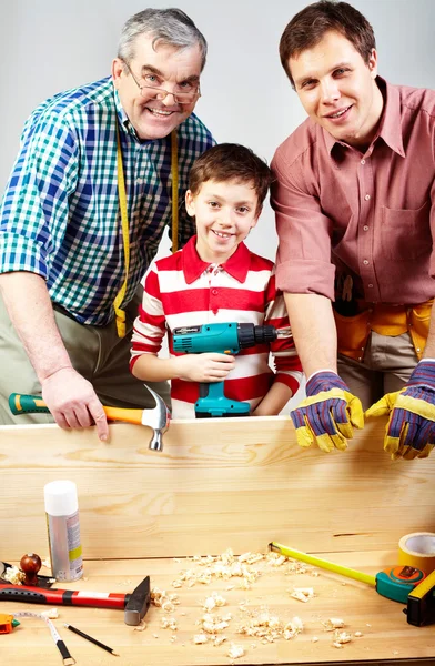 Cheerful carpenters — Stock Photo, Image