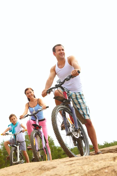 Rodziny na rowery — Zdjęcie stockowe