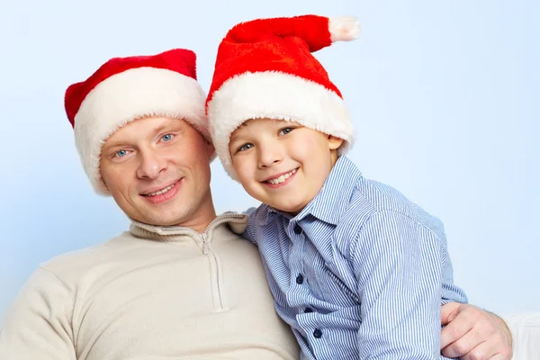 Weihnachtsmann Vater und Sohn — Stockfoto