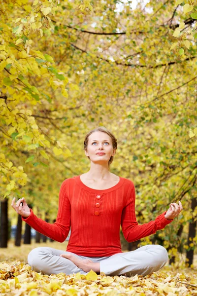 Meditace na podzim — Stock fotografie