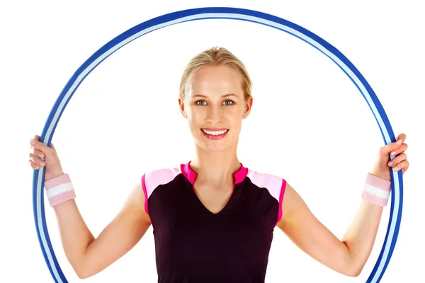 Woman with a hoop — Stock Photo, Image