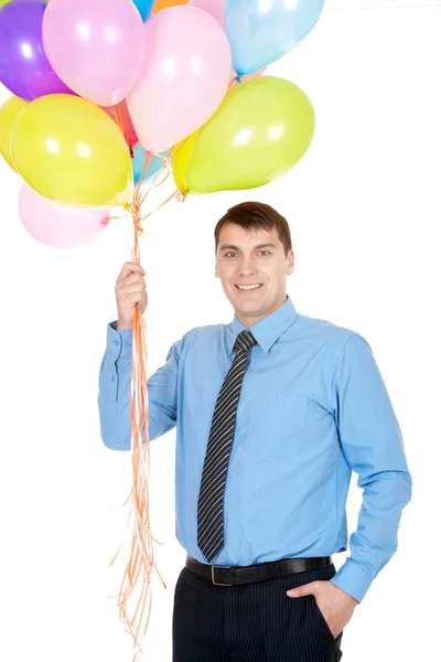 Man med ballonger — Stockfoto