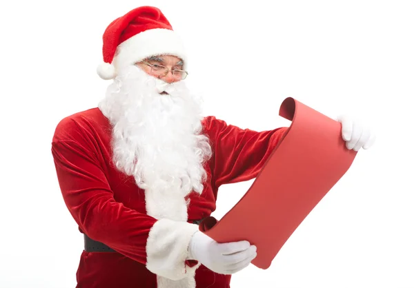 Weihnachtsmann lesen — Stockfoto