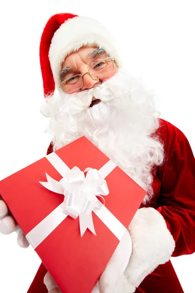 Santa με giftbox — Φωτογραφία Αρχείου