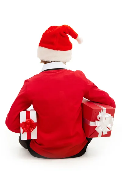 Boy with gifts — Stock Photo, Image