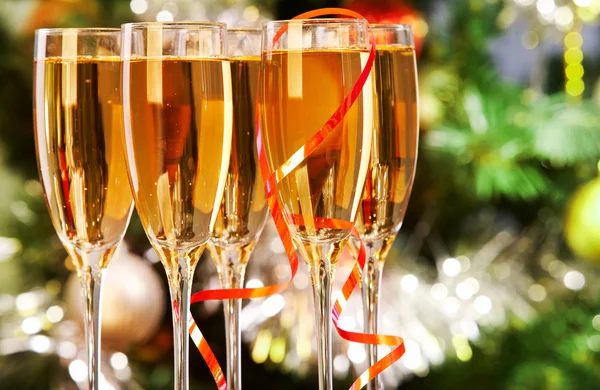 Flutes with champagne — Stock Photo, Image