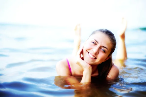 Woman in water — Stock Photo, Image