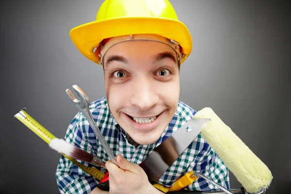 Happy handyman — Stock Photo, Image