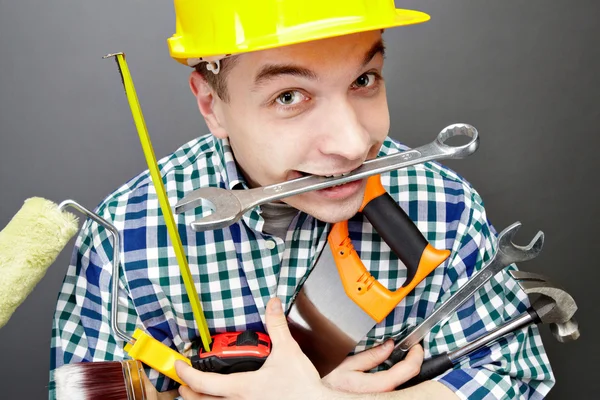 Reparador com ferramentas — Fotografia de Stock