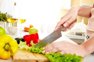 Cutting lettuce clipart