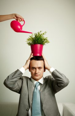 Man with plant clipart