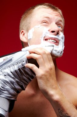 Man shaving clipart