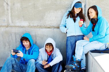 Teenagers outdoors clipart