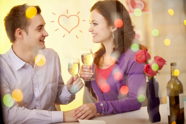 Valentines in restaurant — Stock Photo, Image